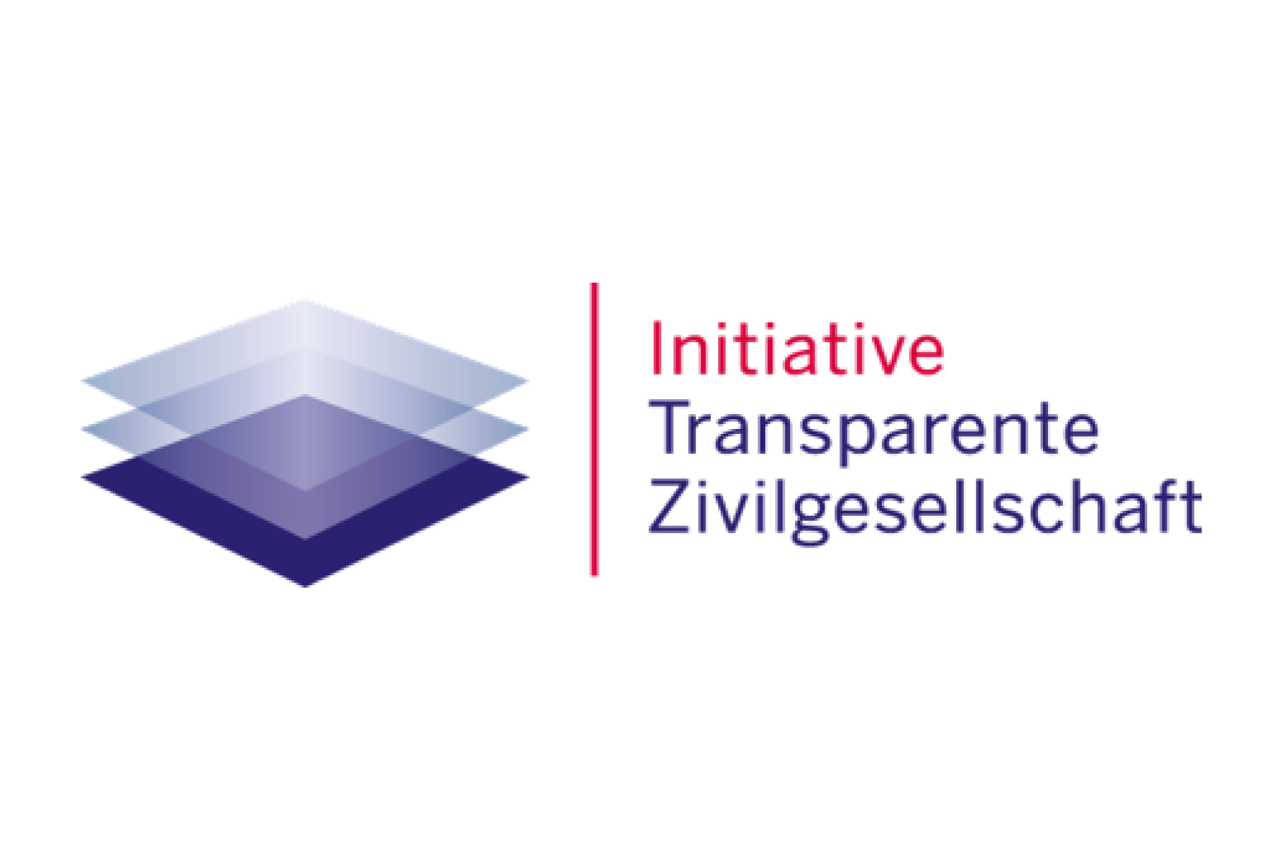 Lila-rotel Logo der „In­itia­ti­ve Trans­pa­ren­te Zi­vil­ge­sell­schaft“