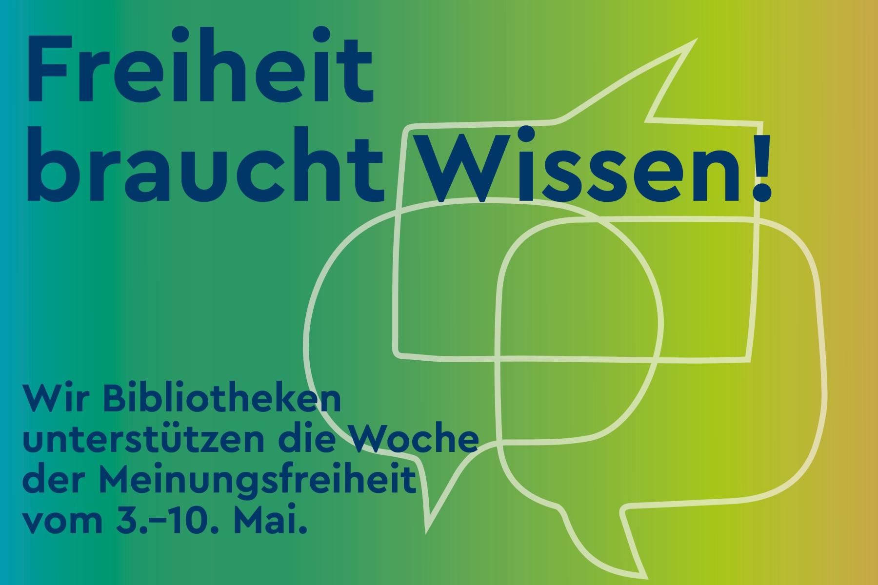 Regenbogenverlauf, Text "Freiheit braucht Wissen"