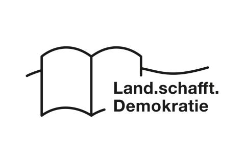 Buchrücken: Logo des Projekts Land schaftt Demokratie