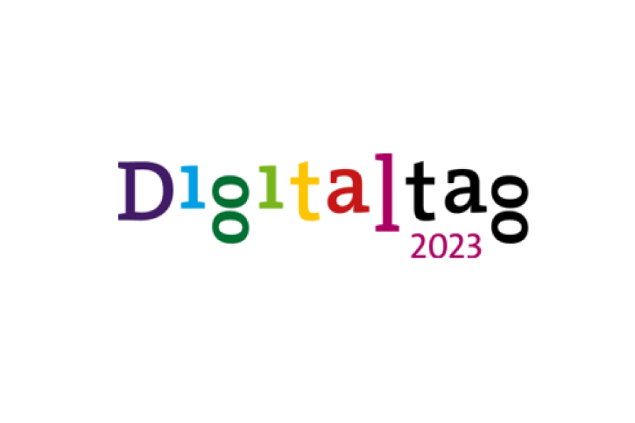 Logo des Digitaltags 2023 mit bunten Buchstaben