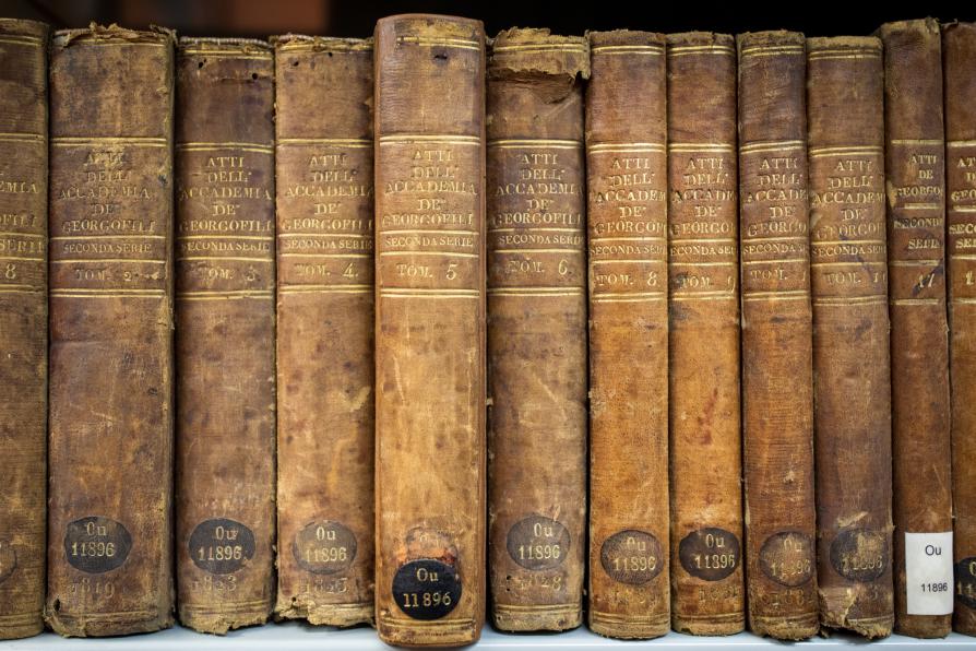 Eine Reihe alter Bücher